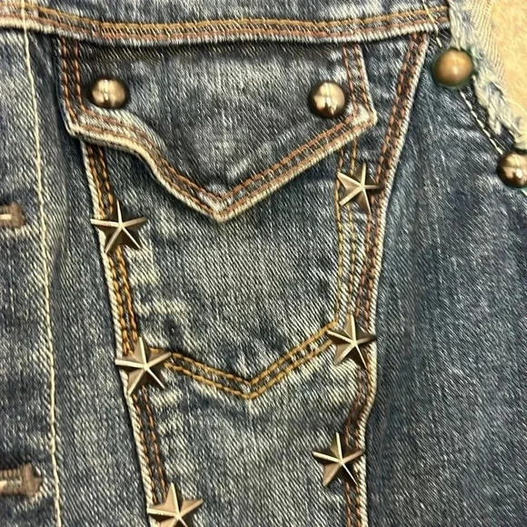 Armani Exchange cropped western studded star denim vest - Picture 3 of 6
